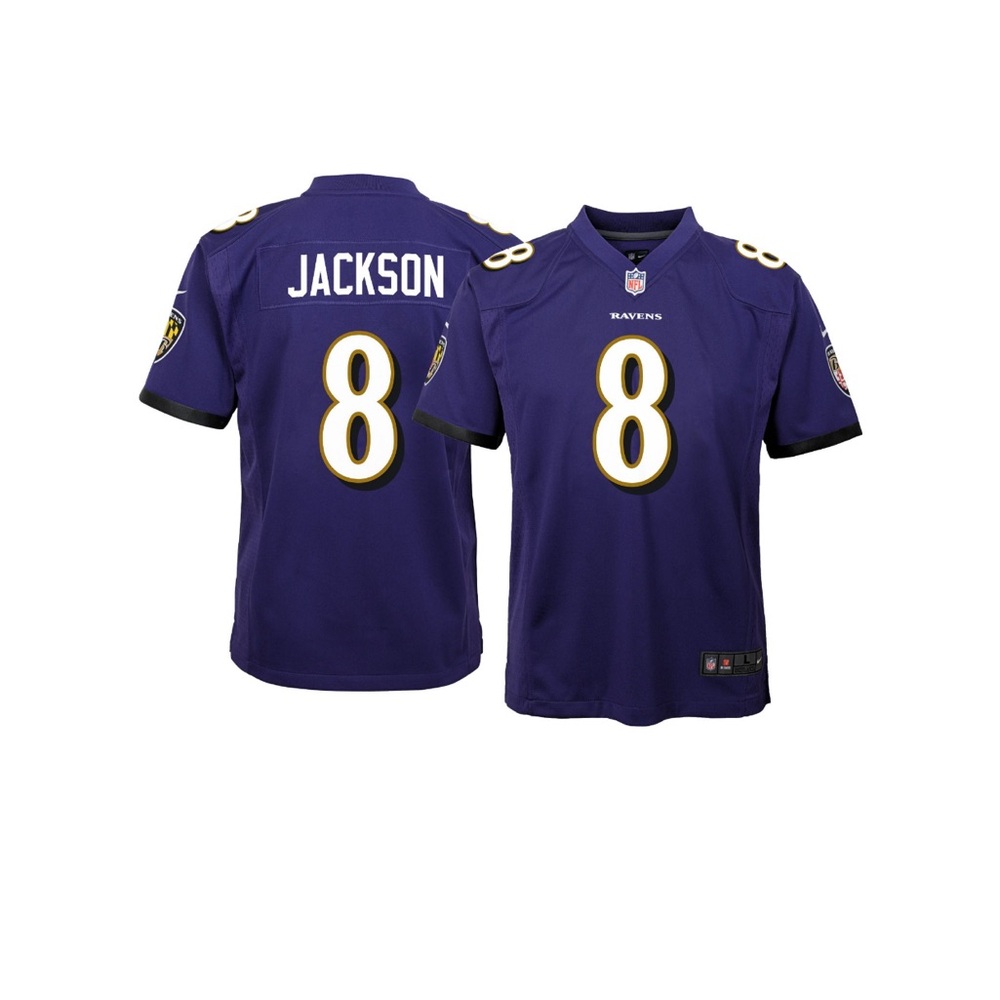 Nike Baltimore Ravens Lamar Jackson #8 Home Game Jersey